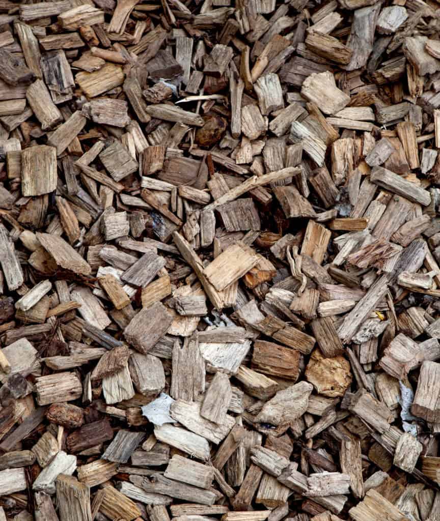 wooden chips on the floor